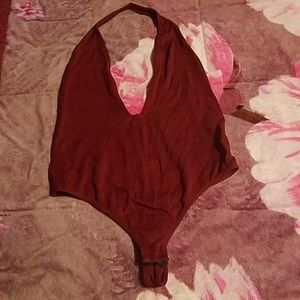 Burgundy body suit